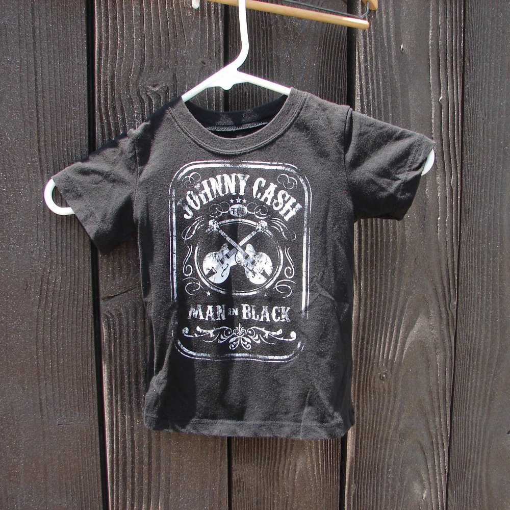 Black Johnny Cash Size 2T t-shirt